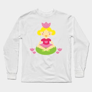 Lilyana Water Lily Girl Digital Art | Melanie Jensen Illustrations Long Sleeve T-Shirt